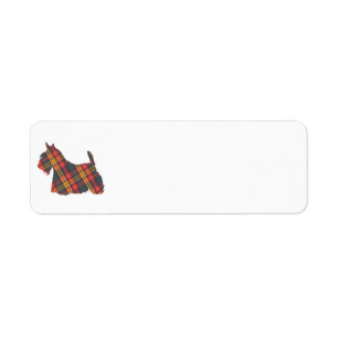 Scottish Terrier Buchanan Tartan Etiket