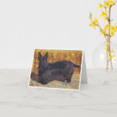 Scottish Terrier, carte de note (Fleur jaune)