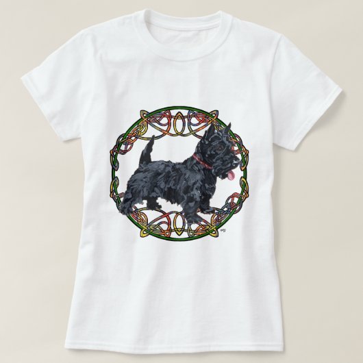 Scottish Terrier Celtic Design T-shirt (Design voorkant)