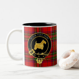 Scottish Terrier Clan Crest Tartan Tweekleurige Koffiemok