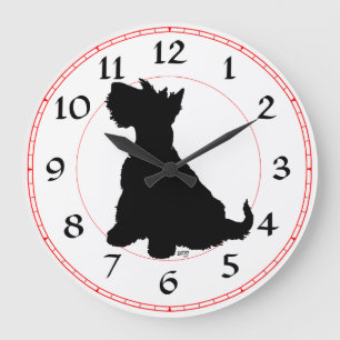 Scottish Terrier Clock Grote Klok