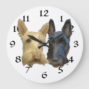 Scottish Terrier Clock Grote Klok