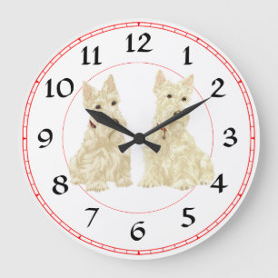 Scottish Terrier Clock Grote Klok