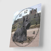 Scottish Terrier Clock Vierkante Klok (Hoek)