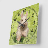 Scottish Terrier Clock Vierkante Klok (Hoek)