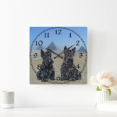 Scottish Terrier Clock Vierkante Klok (Huis)