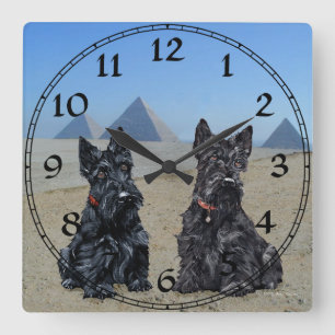 Scottish Terrier Clock Vierkante Klok
