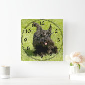Scottish Terrier Clock Vierkante Klok (Huis)