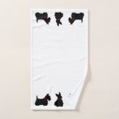 Scottish Terrier/collier rouge/blanc - choisir sa  (Serviette à main)