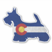 Scottish Terrier Colorado Flag Silhouette Sticker (Voorkant)