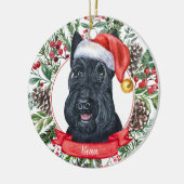 Scottish Terrier Custom Dog kerstversiering Keramisch Ornament (Links)