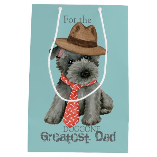Scottish Terrier Dad Medium Gift Bag Medium Cadeauzakje (Achterkant)