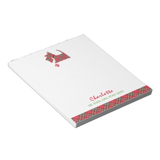 Scottish Terrier Dog Cute Personalized Notitieblok (Schuin)