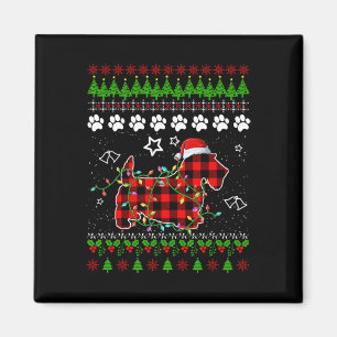 Scottish Terrier Dog Funny Xmas Ugly Sweater Chris Magneet