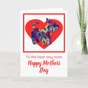 Scottish Terrier Dog Red Heart Kaart moederdag