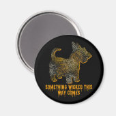 Scottish Terrier Dog Silhouette Fun Halloween Magneet (Voorkant / Achterkant)