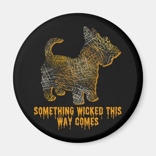 Scottish Terrier Dog Silhouette Fun Halloween Magneet (Voorkant)