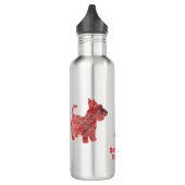 Scottish Terrier Dog Silhouette Red Grid Waterfles (Links)