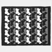 Scottish Terrier dog zwart/grijs/wit, strepen Fleece Deken (Voorkant (Horizontaal))