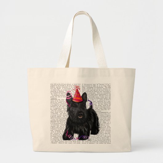 Scottish Terrier en Party Pet Grote Tote Bag (Voorkant)