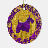 Scottish Terrier Gold Paars Keramisch Ornament (Links)