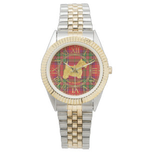 Scottish Terrier Gold Pset Personalize Horloge