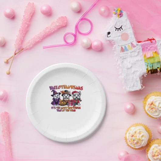 Scottish Terrier Halloween Thanksgiving Christmas Papieren Bordje (Feest)