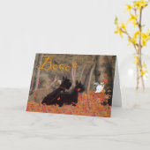 Scottish Terrier Halloween Wenskaart Kaart (Gele Bloem)