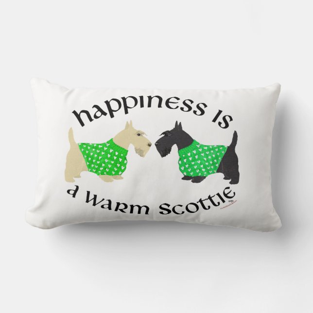 Scottish Terrier Happiness Pillow Kussen (Voorkant)