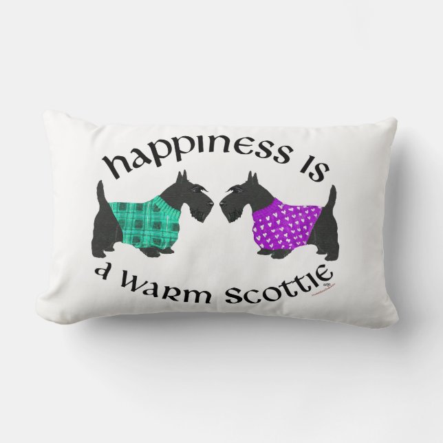 Scottish Terrier Happiness Pillow Kussen (Voorkant)