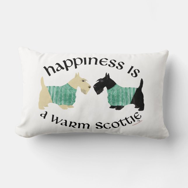 Scottish Terrier Happiness Pillow Kussen (Voorkant)