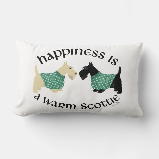 Scottish Terrier Happiness Pillow Kussen (Voorkant)