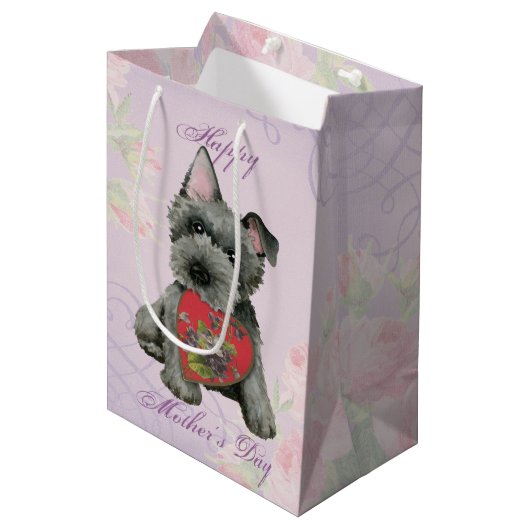 Scottish Terrier Heart Ma Medium Gift Bag Medium Cadeauzakje (Voorkant Gekanteld)