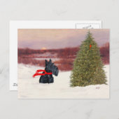 Scottish Terrier in Wintertime Briefkaart (Voorkant / Achterkant)