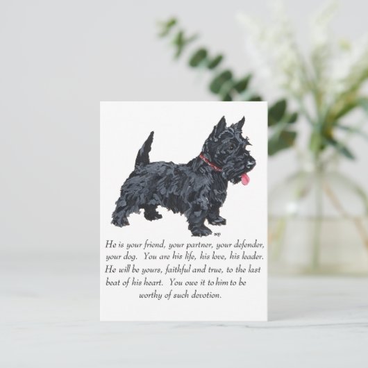 Scottish Terrier Keepomwille - MALE Dog Briefkaart (Staand voorkant)