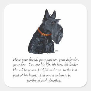 Scottish Terrier Keepomwille Vierkante Sticker