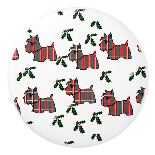 Scottish Terrier Keramische Knop (Voorkant)