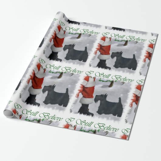 Scottish Terrier Kerstmis Cadeaupapier (Uitgerold)