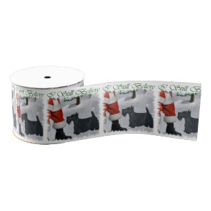 Scottish Terrier Kerstmis Grosgrain Lint