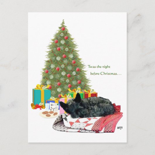 Scottish Terrier Kerstmis Nap Feestdagenkaart (Voorkant)