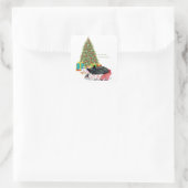 Scottish Terrier Kerstmis Nap Vierkante Sticker (Tas)