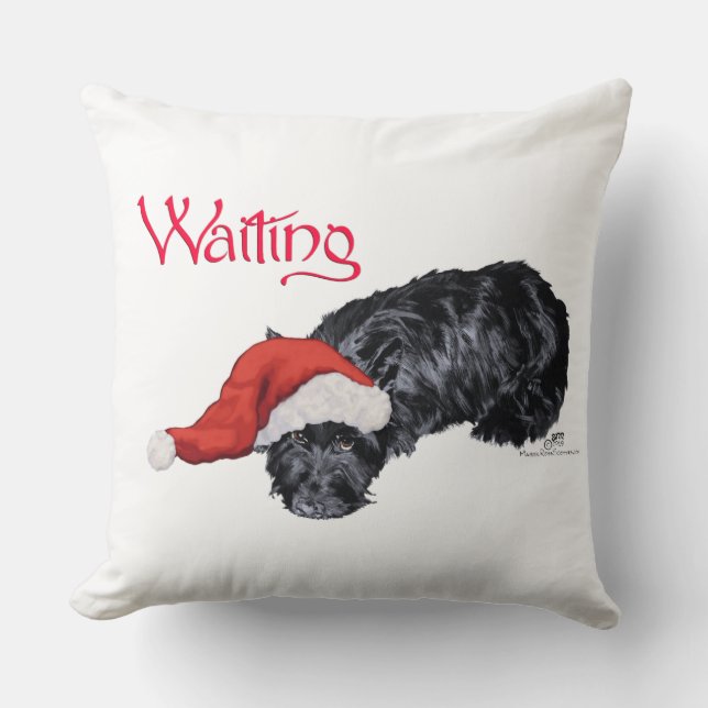 Scottish Terrier Kerstmis Pillow Kussen (Voorkant)