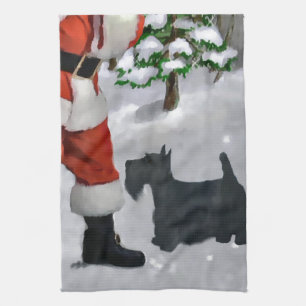 Scottish Terrier Kerstmis Theedoek
