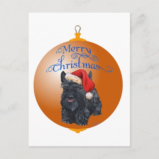 Scottish Terrier Kerstversier Feestdagenkaart (Voorkant)