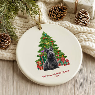 Scottish Terrier Kerstversier Keramisch Ornament