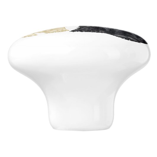 Scottish Terrier Knobs Keramische Knop (Zijkant)