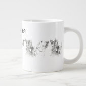 Scottish Terrier Labrador Friends Ink Drawing Extra Grote Beker (Rechts)