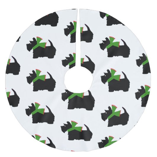 Scottish Terrier Merry Christmas Plaid Kerstboom Rok (Voorkant)