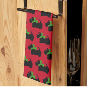 Scottish Terrier Merry Kerstry Theedoek