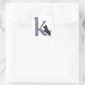 Scottish Terrier Monogram K Vierkante Sticker (Tas)